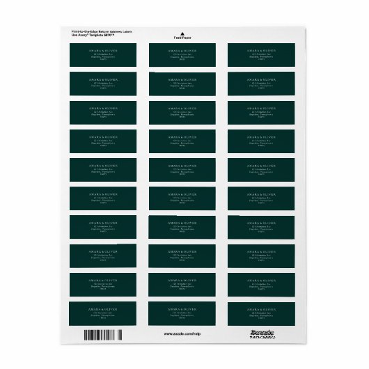 Dark Green Return Address Label (Vorne)