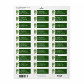 Dark Green Return-Adressetikett für gepunktete Pal (Vorne)