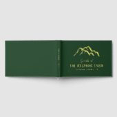 Dark Green Rustic Mountain Tops Cabin Gästebuch (Voll)
