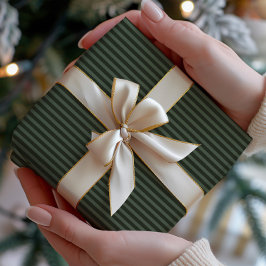 Dark Green & Sage Striped Geschenkpapier