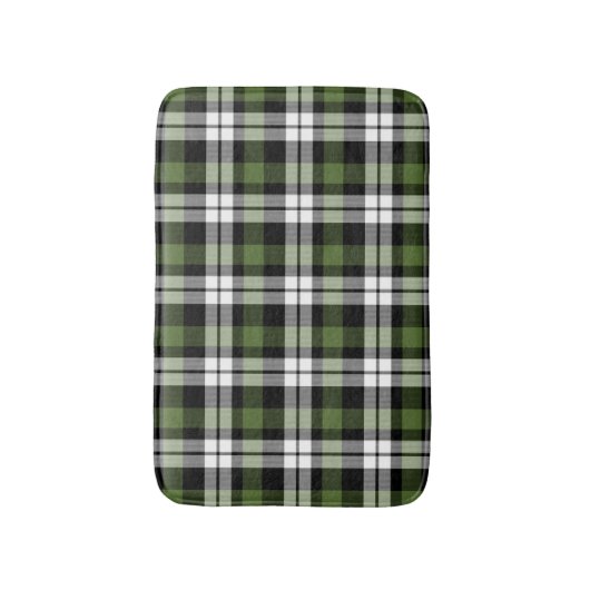 Dark Green Schwarz-weiß Buffalo Lumberjack Muster Badematte (Vorderseite Vertikal)