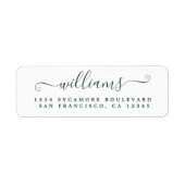 Dark Green Script Nachname-Rücksendeadresse (Vorne)