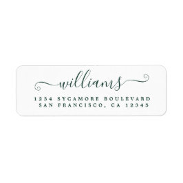 Dark Green Script Nachname-Rücksendeadresse