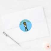 Dark Green Sheriff Girl Runder Aufkleber (Umschlag)