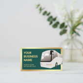 Dark Green Sightseeing Tour Bus Agent Visitenkarte (Stehend Vorderseite)