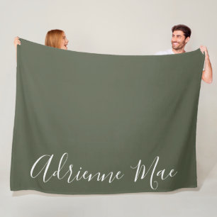 Dark Green Simply Personalized Fleecedecke