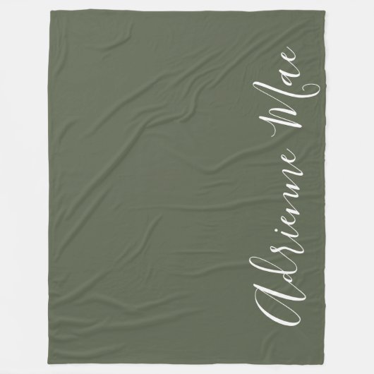 Dark Green Simply Personalized Fleecedecke (Vorderseite)