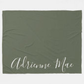 Dark Green Simply Personalized Fleecedecke (Vorderseite (Horizontal))