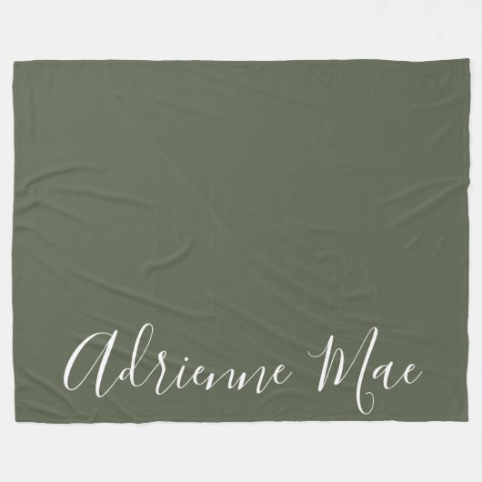 Dark Green Simply Personalized Fleecedecke (Vorderseite (Horizontal))