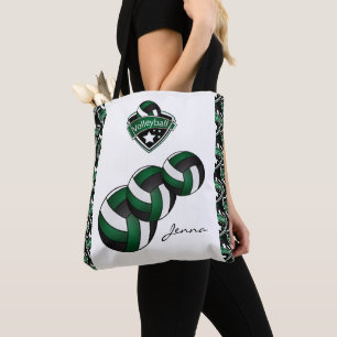 Dark Green Sport Volleyball Star   DIY Text Tasche