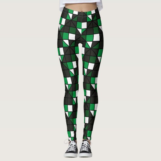 Dark green squares leggings (Vorderseite)