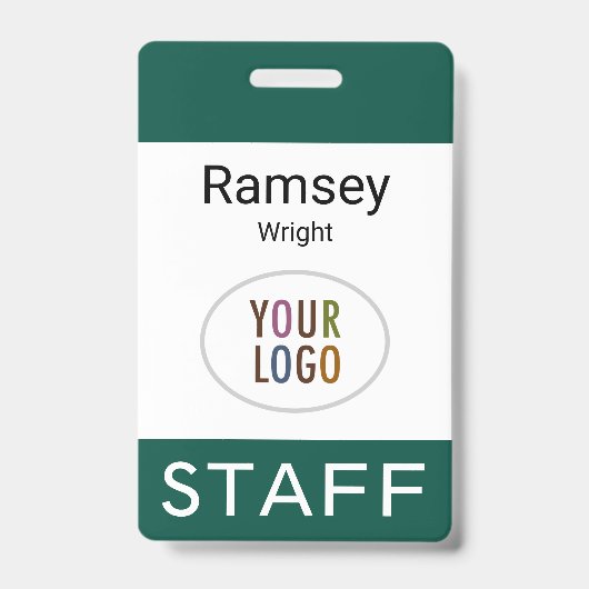 Dark Green Staff ID Name Abzeichen Reel Clip Lanya Ausweis (Vorderseite)