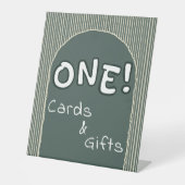 Dark Green Stripes 1st Birthday Cards & Gifts Sockelschild (Vorderseite)