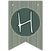 Dark Green Stripes 1st Birthday Wimpelkette (Zweite Fahne)