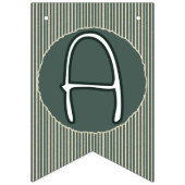 Dark Green Stripes 1st Birthday Wimpelkette (Dritte Fahne)