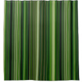 Dark Green  Stripes Duschvorhang (Vorderseite)