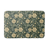 Dark green stylized yellow flowers  pattern  badematte (Vorderseite)