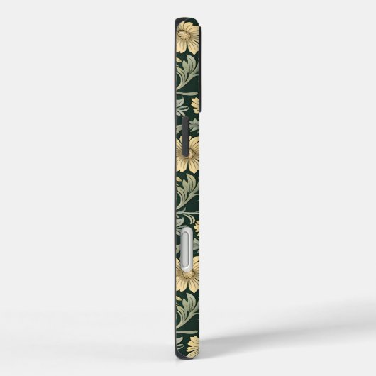 Dark green stylized yellow flowers  pattern  Case-Mate iPhone hülle (Rückseite / Rechts)