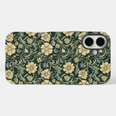 Dark green stylized yellow flowers  pattern  Case-Mate iPhone hülle (Rückseite (Horizontal))