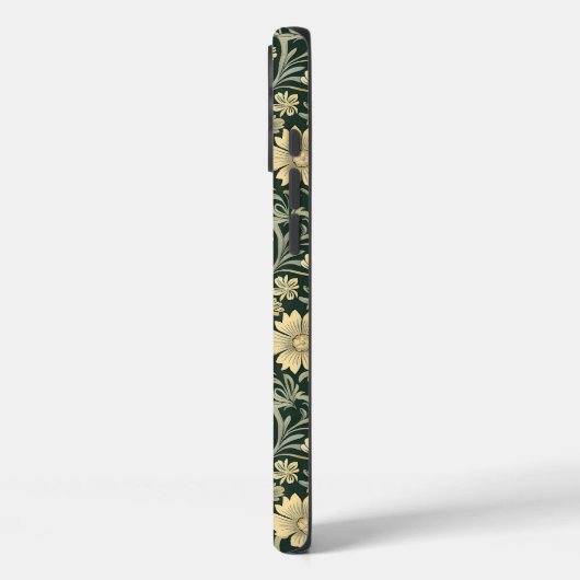 Dark green stylized yellow flowers  pattern  Case-Mate iPhone hülle (Rückseite / Links)