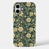 Dark green stylized yellow flowers  pattern  Case-Mate iPhone hülle (Rückseite)