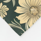 Dark green stylized yellow flowers  pattern  fleecedecke (Ecke)