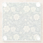 Dark green stylized yellow flowers  pattern  glasuntersetzer (Rückseite)