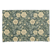 Dark green stylized yellow flowers  pattern  kissenbezug (Vorderseite-Rechts)