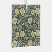 Dark green stylized yellow flowers  pattern  ornament aus glas (Vorderseite Rechts)