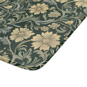 Dark green stylized yellow flowers  pattern  schneidebrett (Ecke)