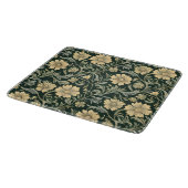 Dark green stylized yellow flowers  pattern  schneidebrett (Ecke)