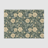 Dark green stylized yellow flowers pattern seidenpapier (Vorderseite)