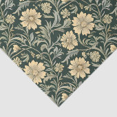Dark green stylized yellow flowers  pattern  seidenpapier (Ausschnitt)