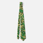 Dark Green, Tan und Green Camouflage Pattern Krawatte (Rückseite)