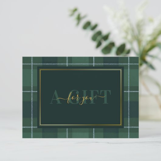 Dark Green Tartan Polo Plaid Gift Certificate (Stehend Vorderseite)