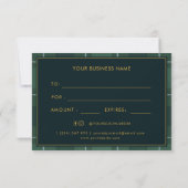 Dark Green Tartan Polo Plaid Gift Certificate (Rückseite)