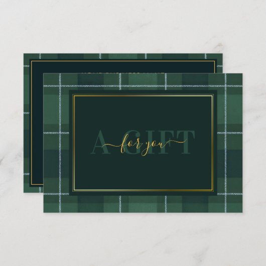 Dark Green Tartan Polo Plaid Gift Certificate (Vorne/Hinten)