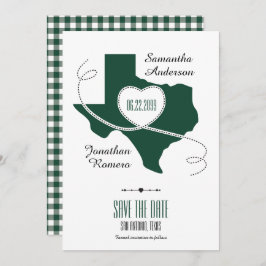 Dark Green Texas Curling Ribbon Save the Date