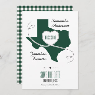 Dark Green Texas Curling Ribbon Save the Date