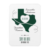 Dark Green Texas Curling Ribbon Save the Date Magnet (Vertikal)