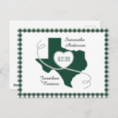 Dark Green Texas Curling Ribbon Save the Date Postkarte (Vorne/Hinten)