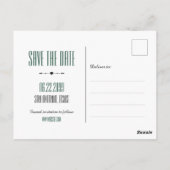 Dark Green Texas Curling Ribbon Save the Date Postkarte (Rückseite)