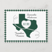 Dark Green Texas Curling Ribbon Save the Date Postkarte (Vorderseite)