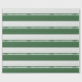 Dark Green und White Polka Dot Strip Design Geschenkpapier (Flach)