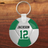 Dark Green und White Team Soccer ⚽ Ball Schlüsselanhänger (Vorderseite)
