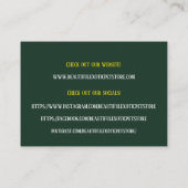 Dark Green Veterinary/Animal Pet Store Parrots Visitenkarte (Rückseite)