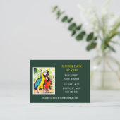 Dark Green Veterinary/Animal Pet Store Parrots Visitenkarte (Stehend Vorderseite)