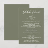Dark Green Wedding Card Begleitkarte (Vorne/Hinten)