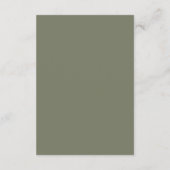 Dark Green Wedding Card Begleitkarte (Rückseite)