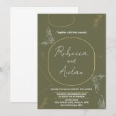 Dark Green Wedding Einladungen (Vorne/Hinten)